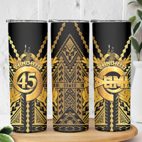 Vanuatu 45th Anniversary Of Independence Skinny Tumbler Gold Style LT05 - Polynesian Pride