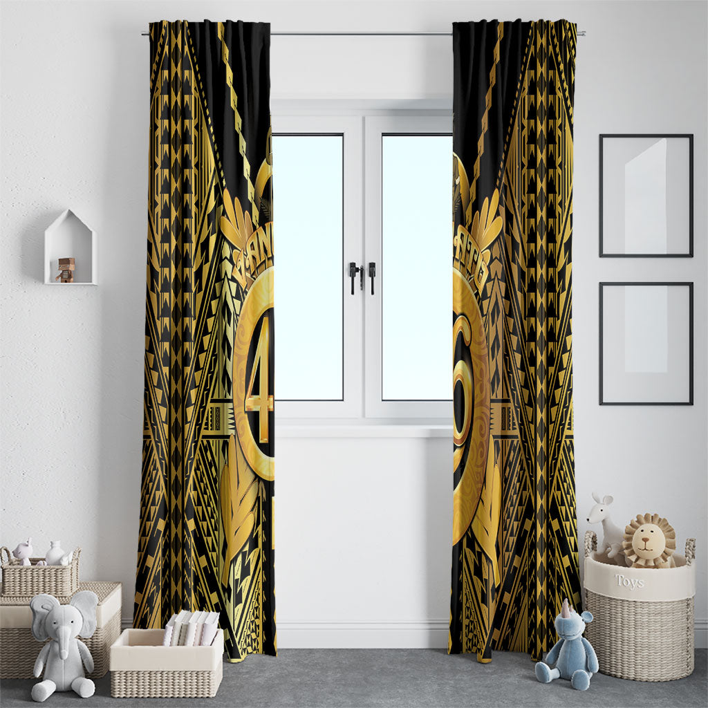 Vanuatu 46th Anniversary Of Independence Window Curtain Gold Style LT05 - Polynesian Pride