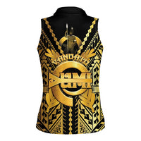 Vanuatu 45th Anniversary Of Independence Women Sleeveless Polo Shirt Gold Style - Polynesian Pride