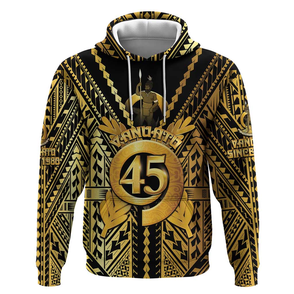 Vanuatu 45th Anniversary Of Independence Zip Hoodie Gold Style - Polynesian Pride
