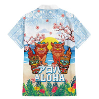 Hawaii And Japan Okinawa Family Matching Mermaid Dress and Hawaiian Shirt Aloha Gozaimasu Tiki With Shisa