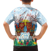 Hawaii And Japan Okinawa Kid Hawaiian Shirt Aloha Gozaimasu Tiki With Shisa LT05 - Polynesian Pride