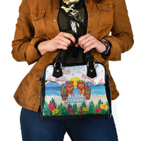 Hawaii And Japan Okinawa Shoulder Handbag Aloha Gozaimasu Tiki With Shisa LT05 - Polynesian Pride