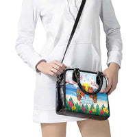 Hawaii And Japan Okinawa Shoulder Handbag Aloha Gozaimasu Tiki With Shisa LT05 - Polynesian Pride