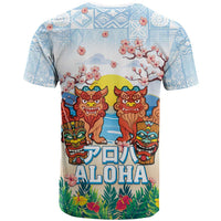 Hawaii And Japan Okinawa T Shirt Aloha Gozaimasu Tiki With Shisa