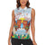 Hawaii And Japan Okinawa Women Sleeveless Polo Shirt Aloha Gozaimasu Tiki With Shisa