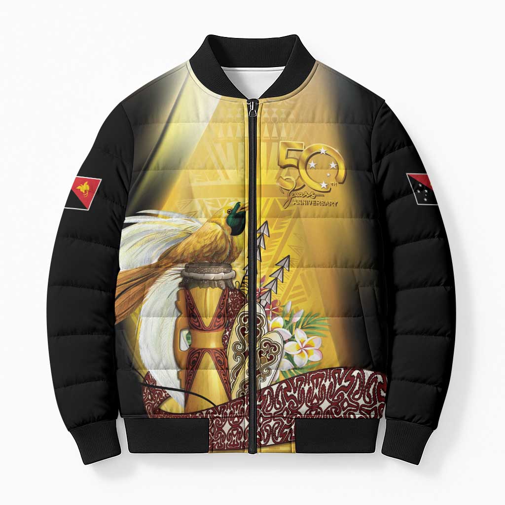 Papua New Guinea Bomber Puffer Jacket 50 Years Of Independence - Polynesian Pride