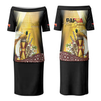 Papua New Guinea Couples Matching Puletasi and Long Sleeve Button Shirt Independence Day Unique Style LT05 - Polynesian Pride