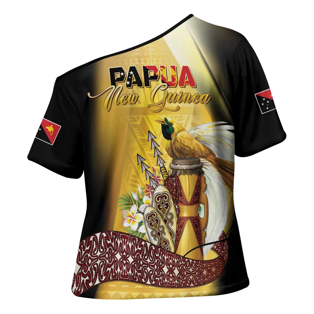 Papua New Guinea Cross Shoulder Shirt 50 Years Of Independence - Polynesian Pride
