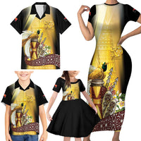 Papua New Guinea Family Matching Short Sleeve Bodycon Dress and Hawaiian Shirt 50 Years Of Independence LT05 - Polynesian Pride