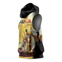 Papua New Guinea Sleeveless Hoodie 50 Years Of Independence - Polynesian Pride