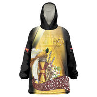 Papua New Guinea Wearable Blanket Hoodie 50 Years Of Independence LT05 One Size Gold - Polynesian Pride