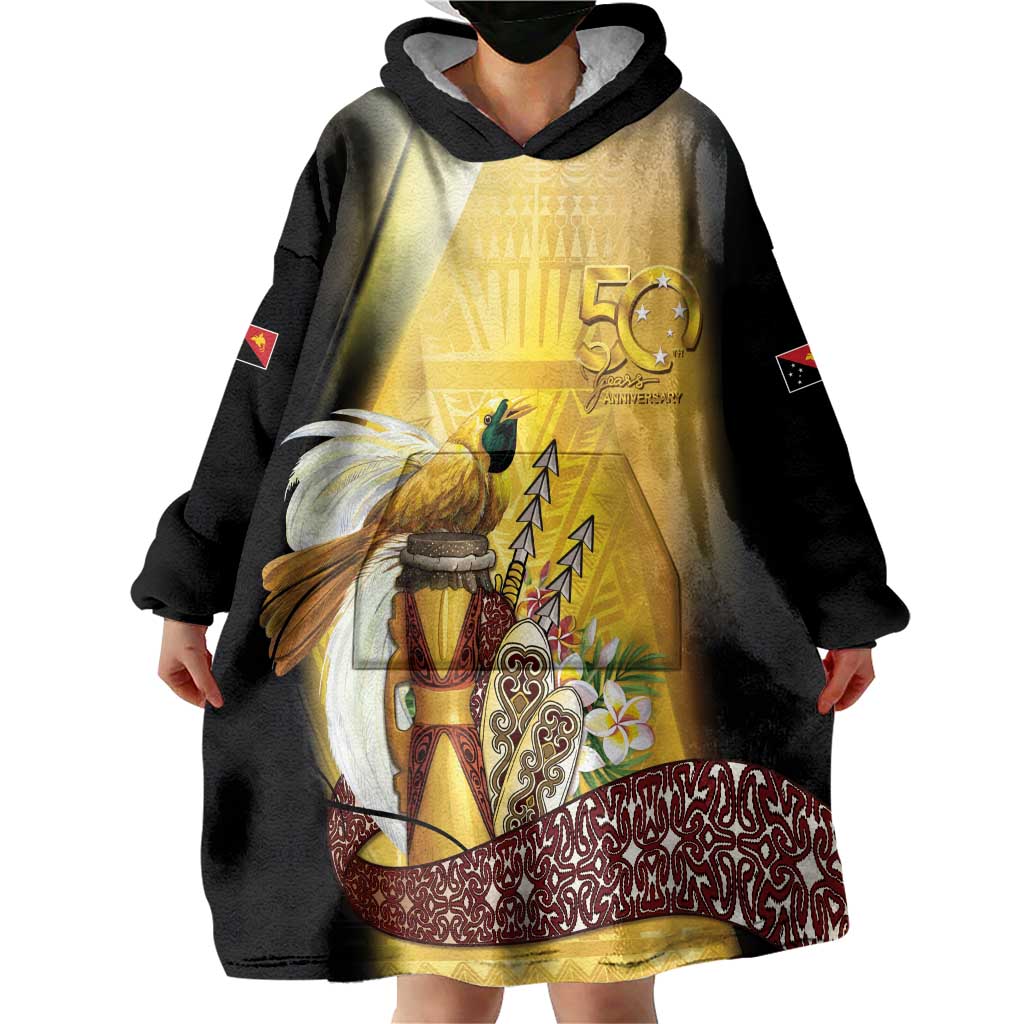 Papua New Guinea Wearable Blanket Hoodie 50 Years Of Independence LT05 - Polynesian Pride