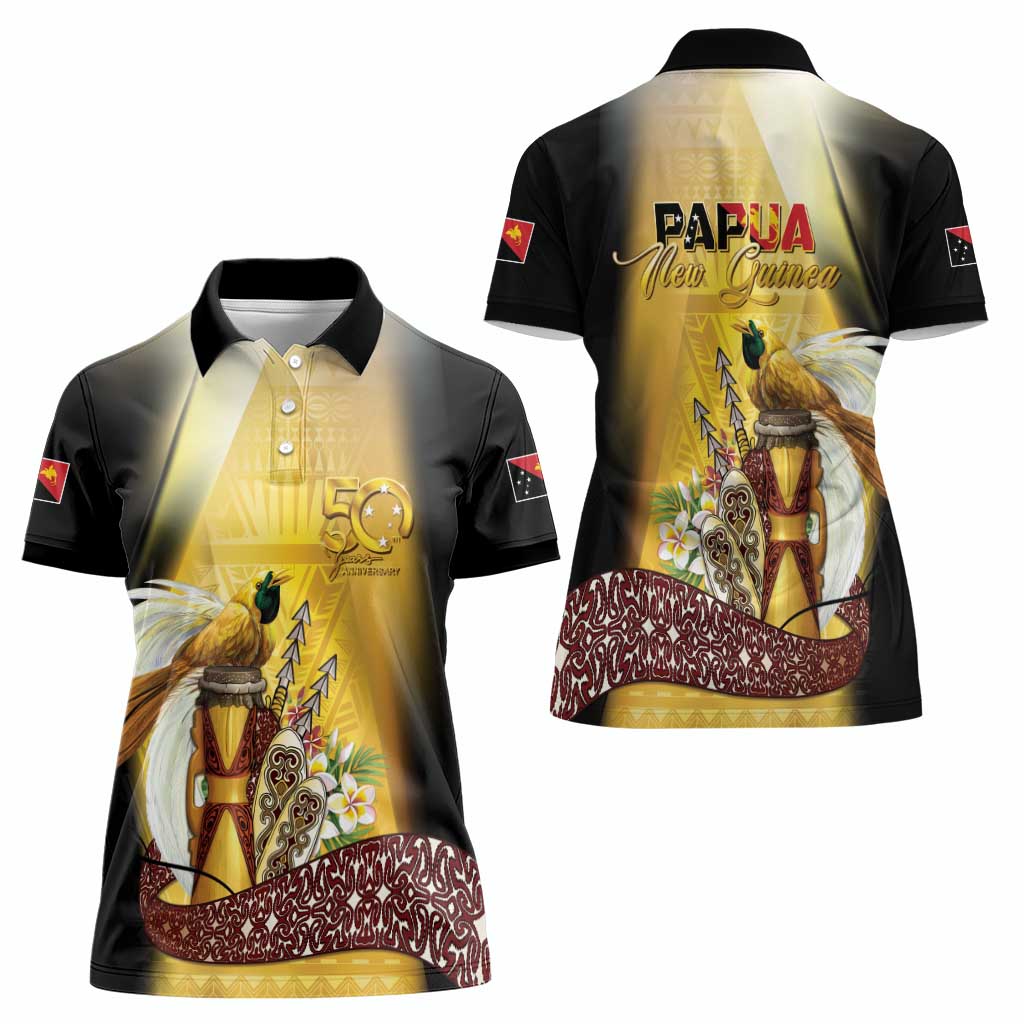 Papua New Guinea Women Polo Shirt 50 Years Of Independence LT05 - Polynesian Pride