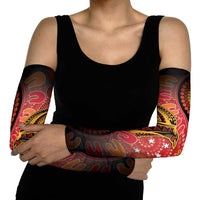 Papua New Guinea Arm Sleeves Birds Of Paradise With Aboriginal Pattern - Polynesian Pride