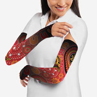 Papua New Guinea Arm Sleeves Birds Of Paradise With Aboriginal Pattern - Polynesian Pride