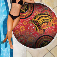 Papua New Guinea Beach Blanket Birds Of Paradise With Aboriginal Pattern - Polynesian Pride