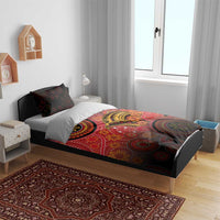 Papua New Guinea Bedding Set Birds Of Paradise With Aboriginal Pattern - Polynesian Pride