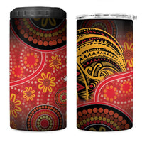 Papua New Guinea 4 in 1 Can Cooler Tumbler Birds Of Paradise With Aboriginal Pattern - Polynesian Pride