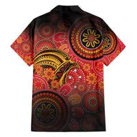 Papua New Guinea Family Matching Tank Maxi Dress and Hawaiian Shirt Birds Of Paradise With Aboriginal Pattern - Polynesian Pride