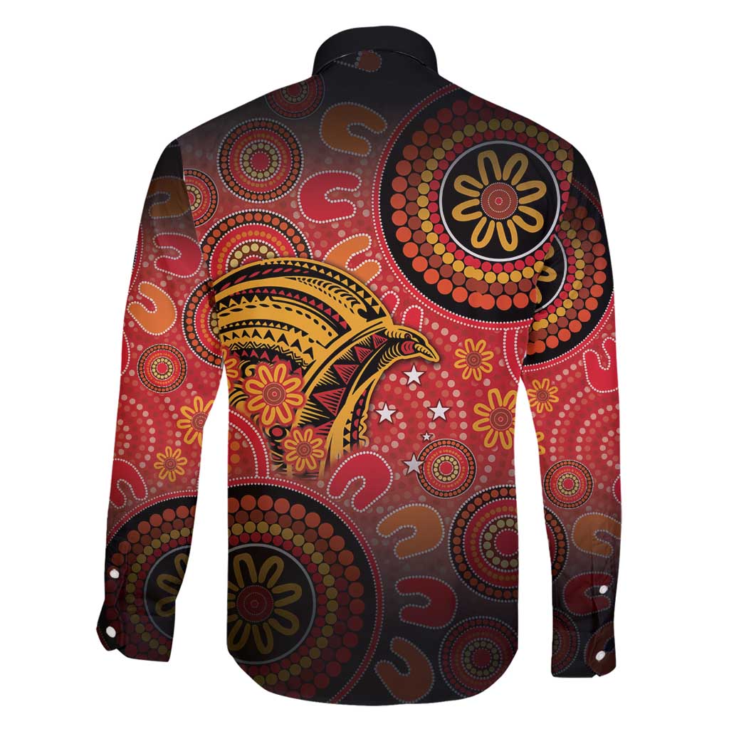 Papua New Guinea Family Matching Tank Maxi Dress and Hawaiian Shirt Birds Of Paradise With Aboriginal Pattern - Polynesian Pride