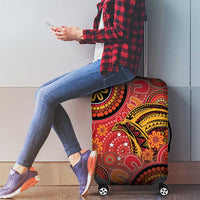 Papua New Guinea Luggage Cover Birds Of Paradise With Aboriginal Pattern - Polynesian Pride