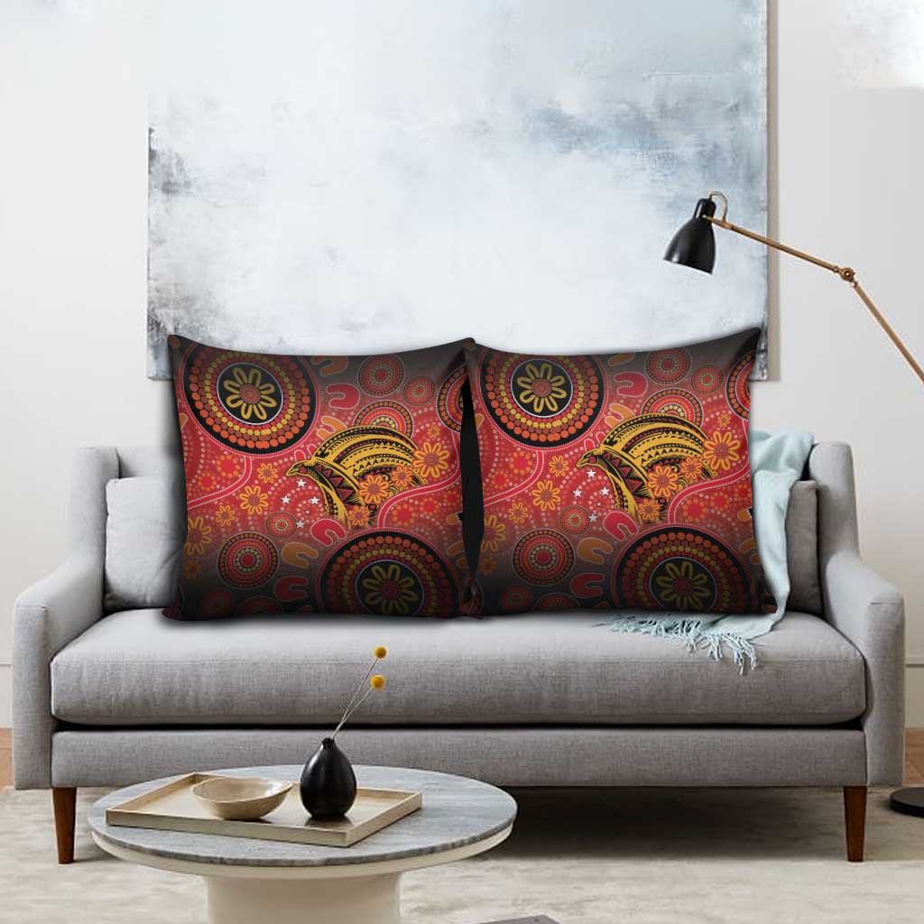 Papua New Guinea Pillow Cover Birds Of Paradise With Aboriginal Pattern LT05 - Polynesian Pride