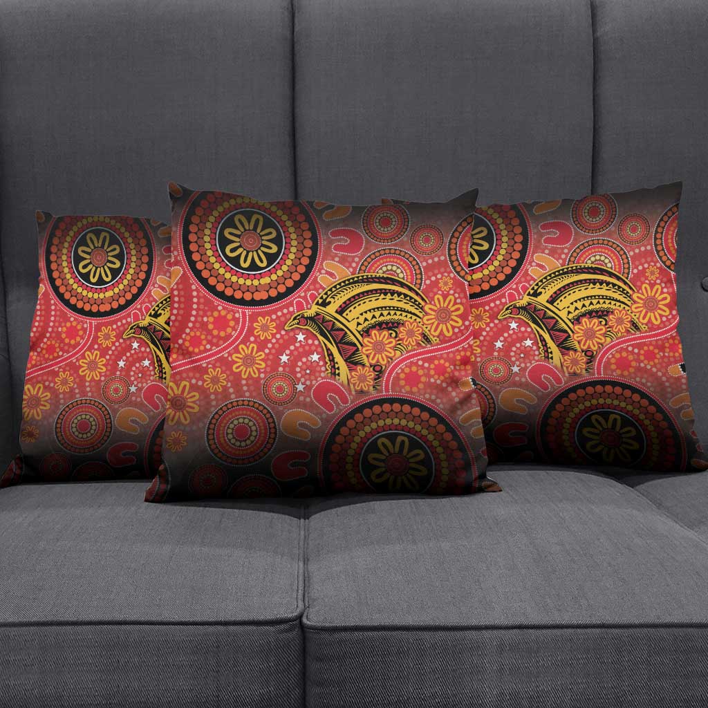 Papua New Guinea Pillow Cover Birds Of Paradise With Aboriginal Pattern LT05 - Polynesian Pride