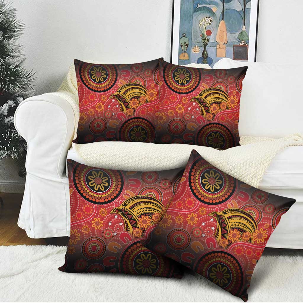 Papua New Guinea Pillow Cover Birds Of Paradise With Aboriginal Pattern LT05 - Polynesian Pride