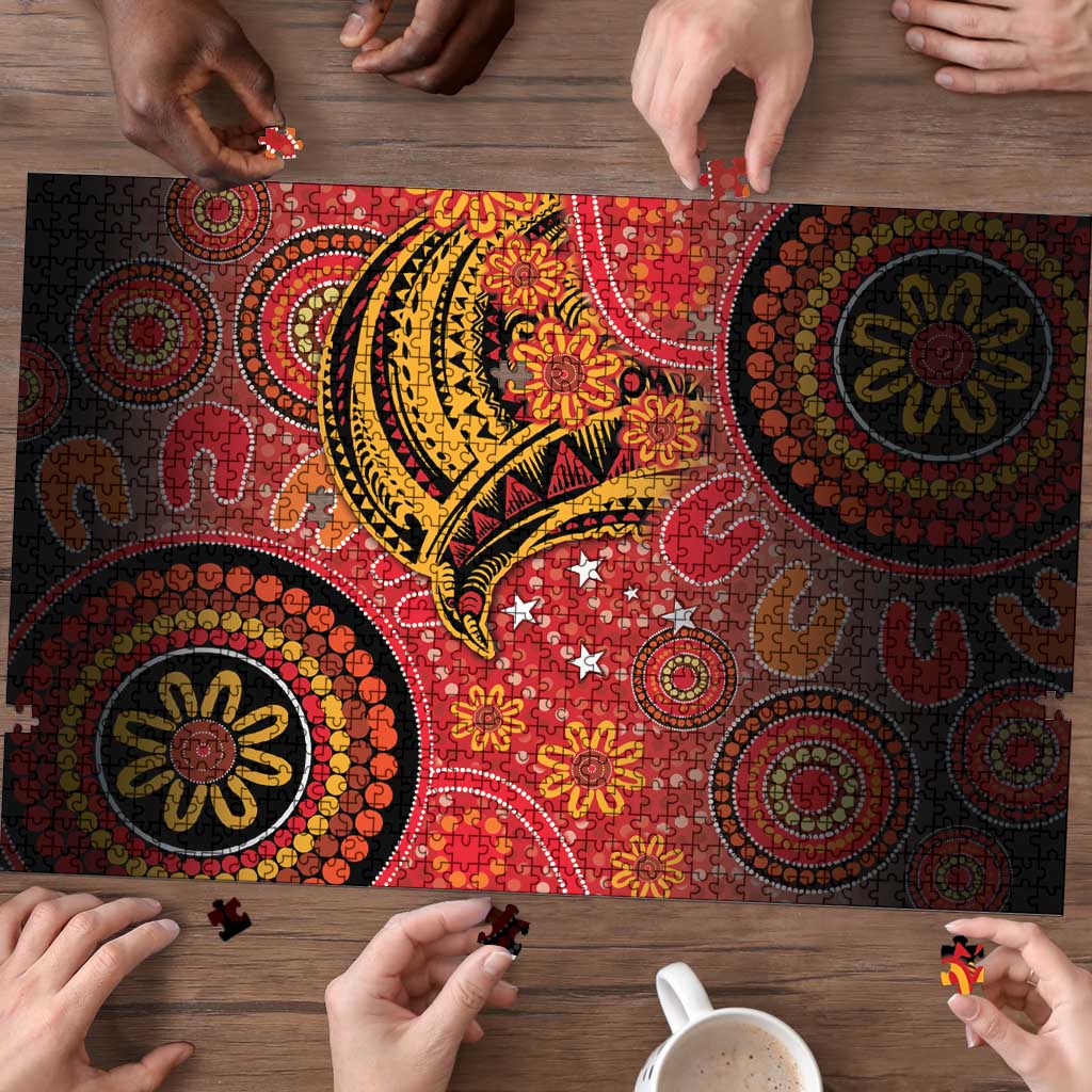 Papua New Guinea Puzzle Birds Of Paradise With Aboriginal Pattern - Polynesian Pride