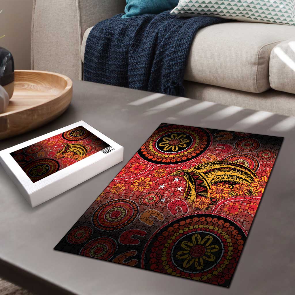 Papua New Guinea Puzzle Birds Of Paradise With Aboriginal Pattern - Polynesian Pride