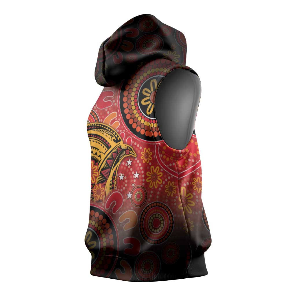 Papua New Guinea Sleeveless Hoodie Birds Of Paradise With Aboriginal Pattern - Polynesian Pride