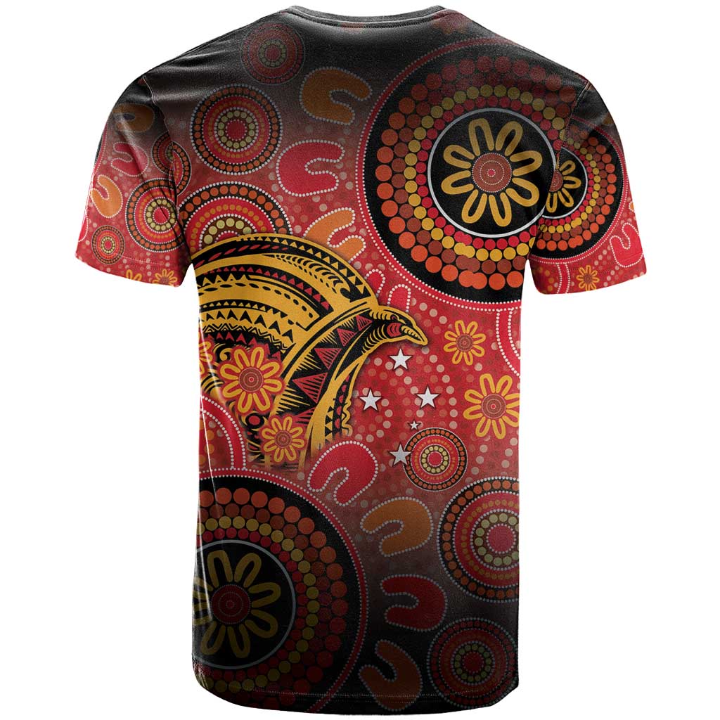 Papua New Guinea T Shirt Birds Of Paradise With Aboriginal Pattern LT05 - Polynesian Pride