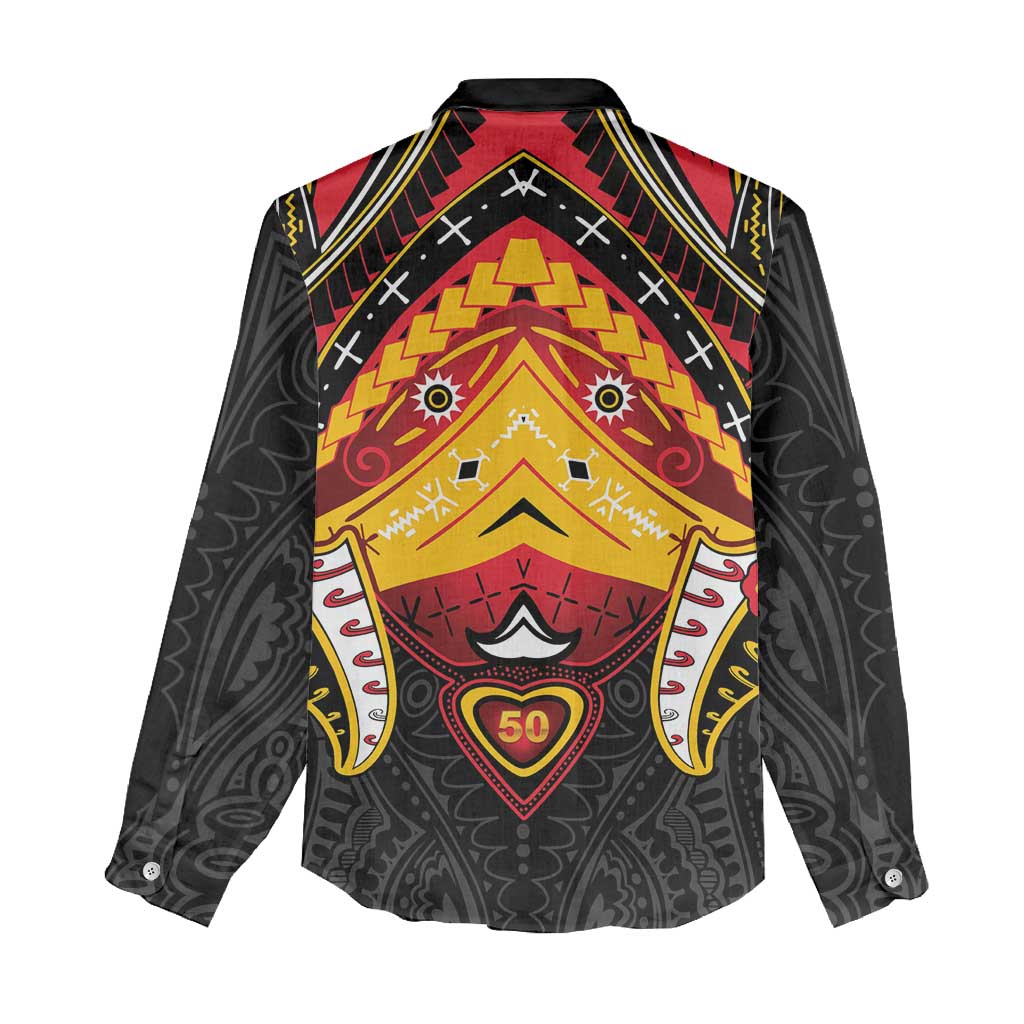 Papua New Guinea Independence Day Women Casual Shirt Tribal Mask LT05 - Polynesian Pride