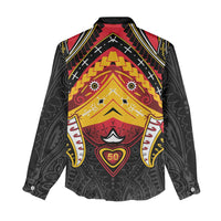 Papua New Guinea Independence Day Women Casual Shirt Tribal Mask LT05 - Polynesian Pride