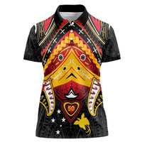 Papua New Guinea Independence Day Women Polo Shirt Tribal Mask LT05 Female Red - Polynesian Pride