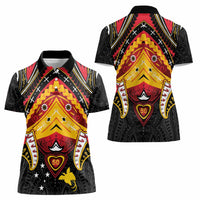 Papua New Guinea Independence Day Women Polo Shirt Tribal Mask LT05 - Polynesian Pride