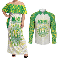 Kuki Independence 2026 Couples Matching Off Shoulder Maxi Dress and Long Sleeve Button Shirt Cook Islands 15 Finest White Version