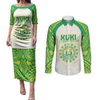 Kuki Independence 2026 Couples Matching Puletasi and Long Sleeve Button Shirt Cook Islands 15 Finest White Version