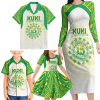 Kuki Independence 2026 Family Matching Long Sleeve Bodycon Dress and Hawaiian Shirt Cook Islands 15 Finest White Version