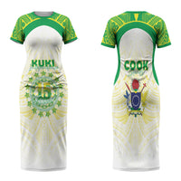 Kuki Independence 2026 Family Matching Short Sleeve Bodycon Dress and Hawaiian Shirt Cook Islands 15 Finest White Version