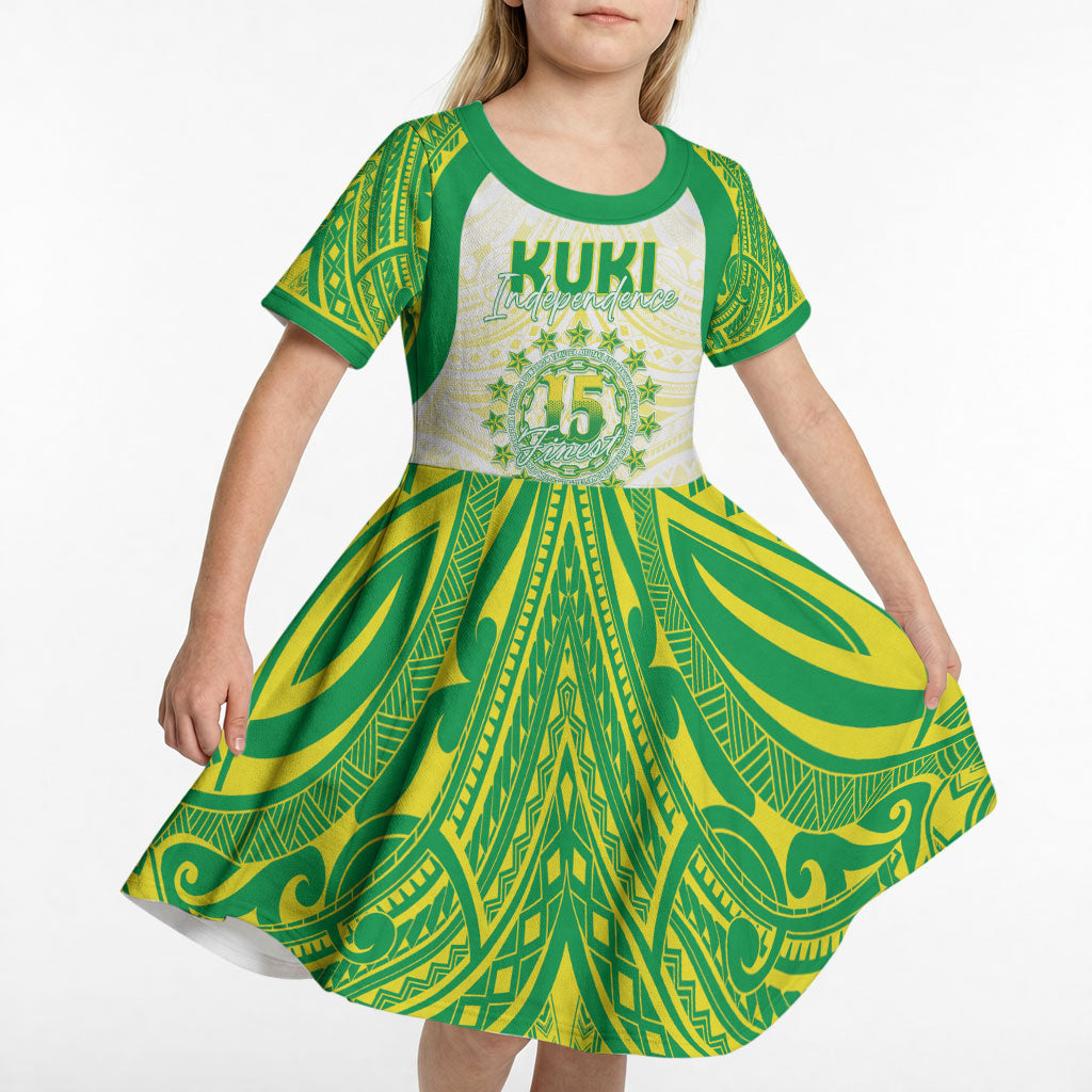 Kuki Independence 2026 Kid Short Sleeve Dress Cook Islands 15 Finest White Version