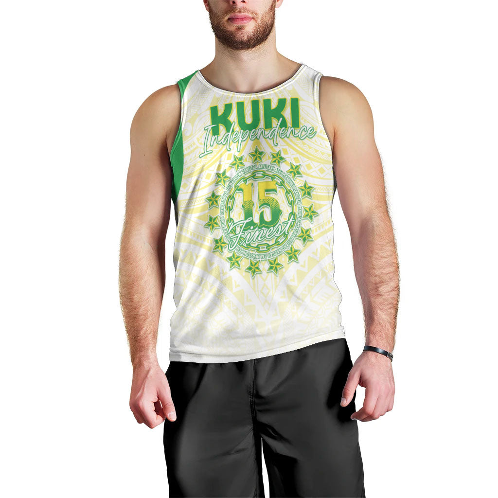 Kuki Independence 2026 Men Tank Top Cook Islands 15 Finest White Version