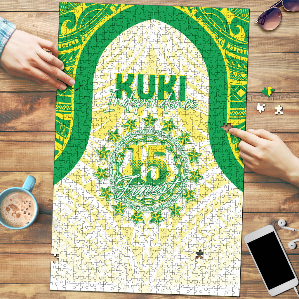 Kuki Independence 2026 Puzzle Cook Islands 15 Finest White Version LT05 White - Polynesian Pride