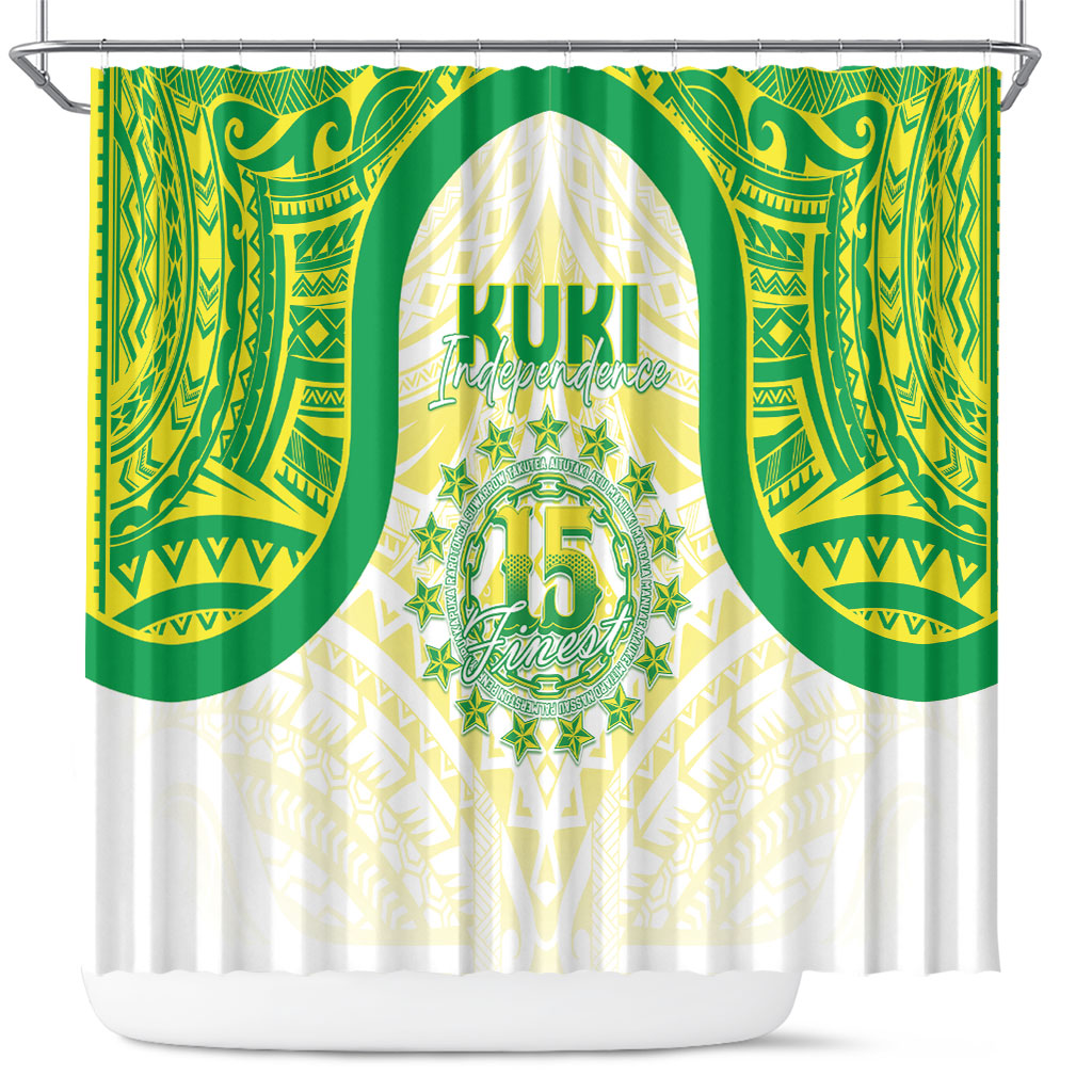 Kuki Independence 2026 Shower Curtain Cook Islands 15 Finest White Version