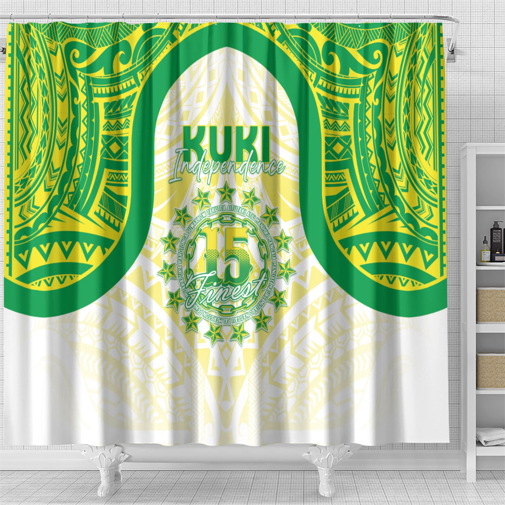 Kuki Independence 2026 Shower Curtain Cook Islands 15 Finest White Version