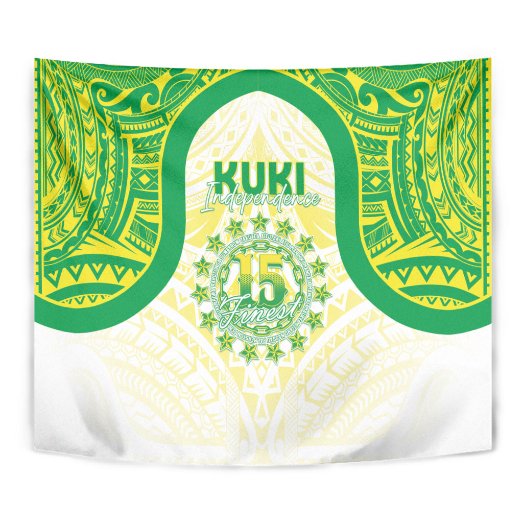 Kuki Independence 2026 Tapestry Cook Islands 15 Finest White Version