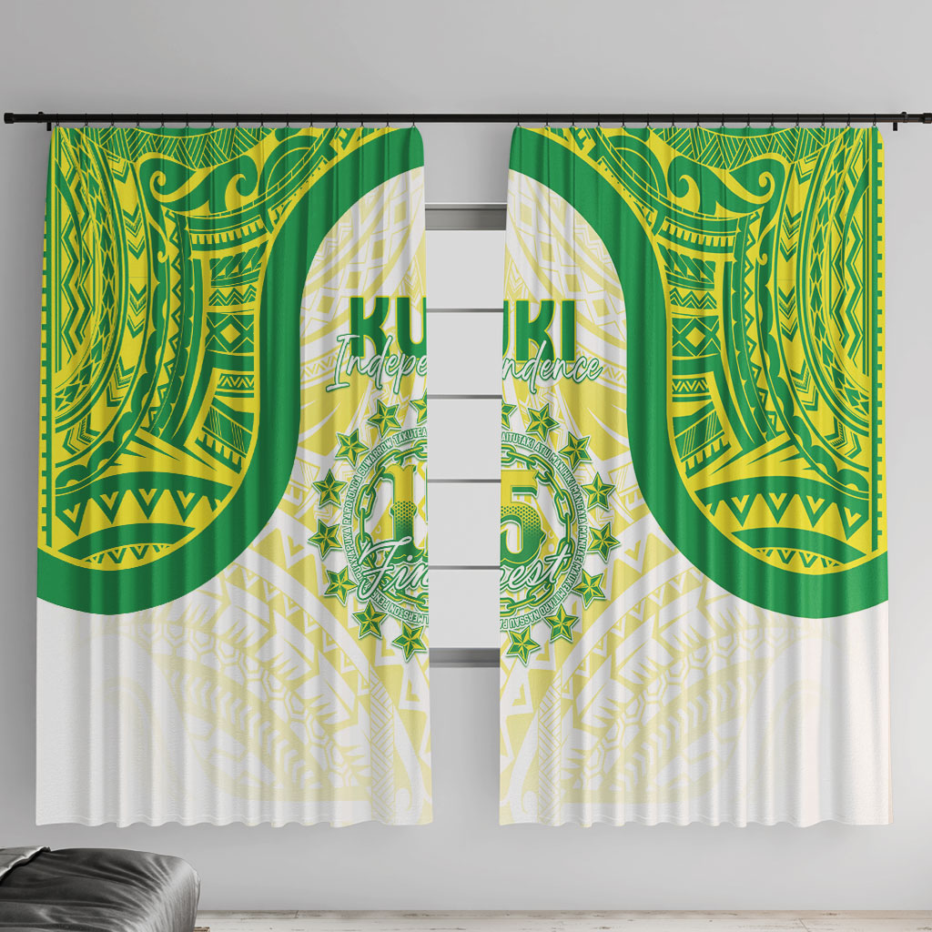 Kuki Independence 2026 Window Curtain Cook Islands 15 Finest White Version LT05 With Hooks White - Polynesian Pride