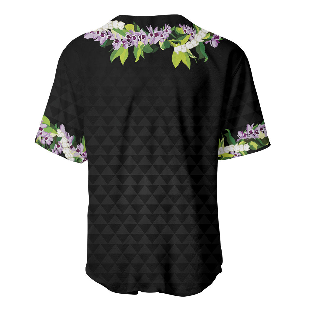 Hawaii Statehood Day Baseball Jersey Kakau Pattern With Maile Pikake Honohono Lei