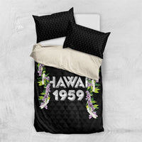 Hawaii Statehood Day Bedding Set Kakau Pattern With Maile Pikake Honohono Lei